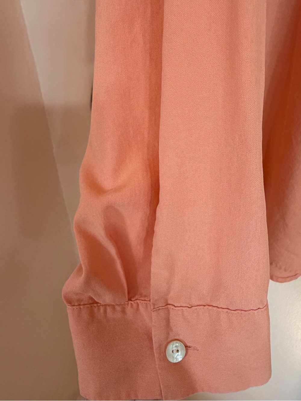 J. Jill Coral Button-Down Casuali Silk Shirt with Back Peplum - Picture 2 of 5